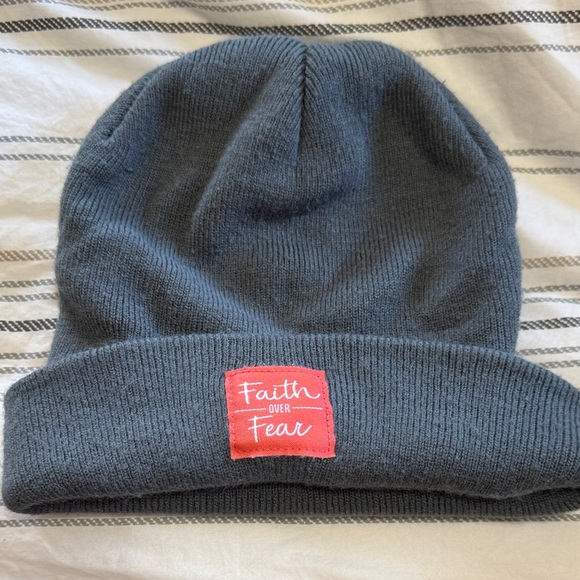 Blessed Girl Accessories - Faith Over Fear Gray Beanie